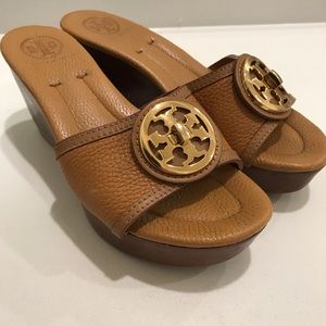 Tory Burch Tan Elina Wedge Platform